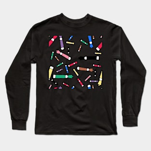 Dry erase marker pattern Long Sleeve T-Shirt